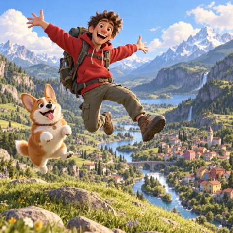 Personaje 3D estilo película de animación